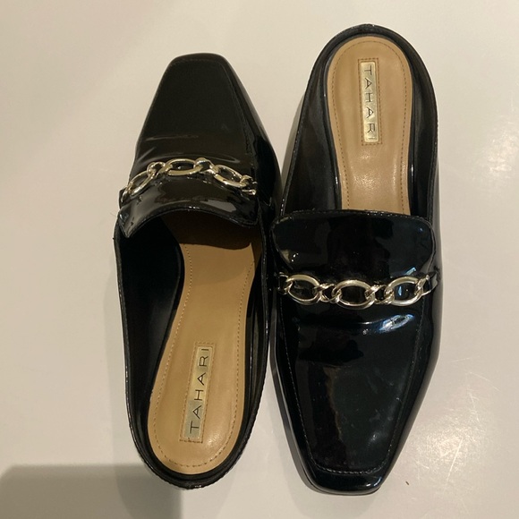 Tahari Shoes - Black patent leather mules size 9